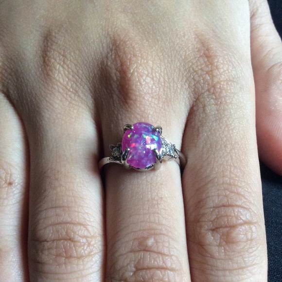 Silver Cute Opal CZ ring - Picture 2 of 5